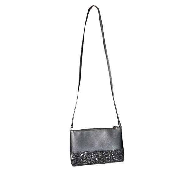 Kate Spade Greta Court Ramey black sparkle Crossbody purse - Picture 6 of 7